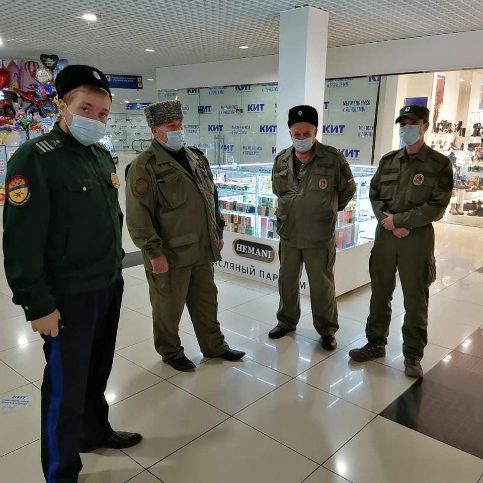 Казаки Первого отдела ОКВ продолжают помогать правоохранителям в контроле соблюдения антиковидных ограничений